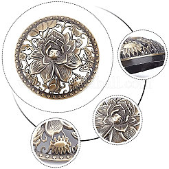合金線香バーナーカバー  蓮と半円形  アンティークブロンズ  79x25mm  内径：69mm&nbsp;AJEW-WH0244-03AB