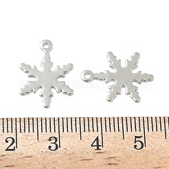 真鍮チャーム  ニッケルフリー  スノーフレークチャーム  プラチナメッキ  18x13x0.5mm  穴：1.4mm&nbsp;KK-Z136-80P-01