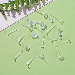 プラスチックスタッドピアスパーツ  耳ナッツ  透明  12.5x8.5x1.8cm&nbsp;KY-PH0007-25