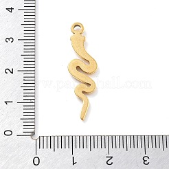 304ステンレスペンダント  スネークチャーム  18KGP本金メッキ  31x8.5x1.5mm  穴：1.8mm&nbsp;STAS-I327-03G-03