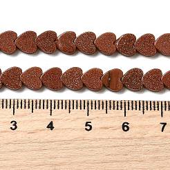 合成ゴールドストーン金砂石ビーズ連売り  ハート  6x6x2mm  穴：0.7mm  約65~72個/連  13.39''（34cm）〜15.35''（39cm）&nbsp;G-A272-A01-A01-13B