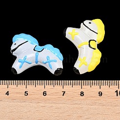 不透明なガラスエナメルで塗装されたビーズ  手描きビーズ  馬  ミックスカラー  23x32x11mm  穴：1.6mm&nbsp;GL-CBA4370-10