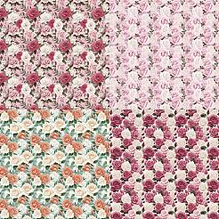 スクラップブックペーパーパッド  DIYアルバムスクラップブック用  背景紙  日記の装飾  花  152x152x0.2mm  2個/スタイル&nbsp;DIY-H177-02H