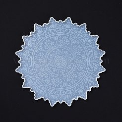 DIYカップマットセットシリコンモールド  レジン型  UVレジンDIY用  エポキシ樹脂工芸品作り  マンダラの花  ホワイト  238x9mm&nbsp;LS-DIY-Z020-01