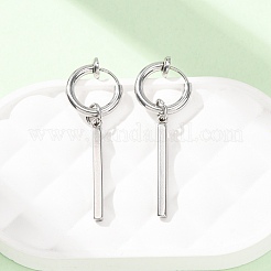 女性用201ステンレススチール製フープピアス  スティック  304ステンレスピン付き  ステンレス鋼色  35x12mm&nbsp;SA-CBA8B85-16P