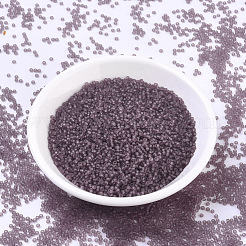MIYUKIラウンドロカイユビーズ  日本製シードビーズ  （rr142f）マット透明スモーキーアメジスト  11/0  2x1.3mm  穴：0.8mm  約1100PCS /ボトル  10 G /ボトル&nbsp;SEED-JP0008-RR0142F