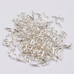 ガラスツイストビューグルビーズ  メタリックカラー  ホワイト  12x2mm  穴：0.5mm  約555個/50g&nbsp;X-SEED-E002-12mm-821#