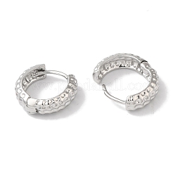 女性用リング真鍮フープピアス  プラチナメッキ  13x4.5mm&nbsp;EJEW-U008-02P