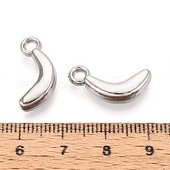 CCBプラスチックペンダント  バナナ  プラチナ  20x9x5mm  穴：2.5mm&nbsp;CCB-T012-08P