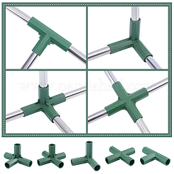 25個 5スタイル PEプラスチックパイプ継手コネクター  植物トレリス用  グリーン  59~100x99~101x20.5~101mm  5個/スタイル&nbsp;KY-ME0001-08
