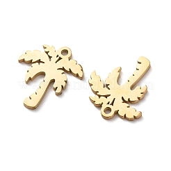 304ステンレスペンダント  ヤシの木のチャーム  ゴールドカラー  13x11.5x1mm  穴：1.2mm&nbsp;STAS-C176-01G