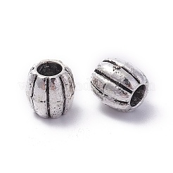チベット風合金ビーズ  カドミウムフリー＆ニッケルフリー＆鉛フリー  オーバル  アンティークシルバー  9x9.5mm  穴：3.8mm&nbsp;TIBEB-A557-AS-NR