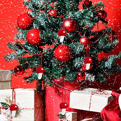 キノコ羊毛フェルト吊り下げペンダント装飾  クリスマスツリーの装飾アクセサリー用  ファイヤーブリック  100~110mm&nbsp;AJEW-WH0326-99