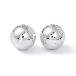 シルバーカラーメッキアクリルラウンドスペーサービーズ  銀色のメッキ  4~10mm  穴：1.5~2mm&nbsp;PACR-MSMC001-06