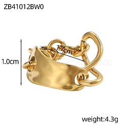 女性用誇張された304ステンレススチールリング  イオンプレーティング（ip）  18KGP本金メッキ  0.67インチ（1.7cm）&nbsp;STAS-OY008-24G