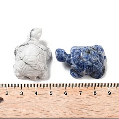 天然および合成宝石彫刻された亀の像の装飾  ホームオフィスデスク風水装飾  36.5~38x24.5~26x16~17mm&nbsp;G-P525-07