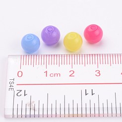 模造ゼリーアクリルビーズ  ラウンド  ミックスカラー  8mm  穴：2mm  約1892個/500g&nbsp;JACR-R001-8mm-M