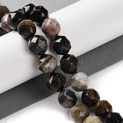 天然石ペトリファイドウッドビーズ連売り  多面カット  ダブルハート＆スターカットビーズ  8.5~10.5x9~10.5mm  穴：0.8mm  約40~42個/連  15.43~15.94インチ（39.2~40.5cm）&nbsp;G-NH0021-A12-02
