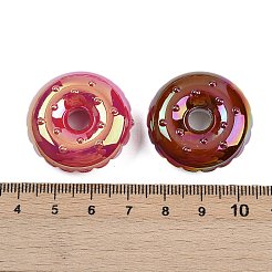 UVメッキ不透明アクリルビーズ  虹色の  dount  ミックスカラー  28.5x11mm  穴：2.5mm&nbsp;MACR-C036-13