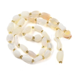 天然な白アフリカオパールビーズ連売り  ナゲット  シードビーズで  5~18x5~12x4~8mm  穴：1mm  約30~45個/連  15.55''（39.5cm）〜15.94''（40.5cm）&nbsp;G-D101-A10