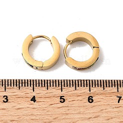 304ステンレススチールフープピアス  イオンプレーティング（ip）  18KGP本金メッキ  キュービックジルコニア付き  カラフル  13x4mm&nbsp;EJEW-L302-02G-01