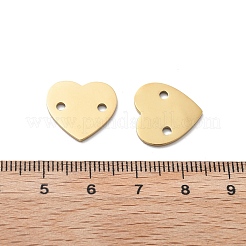 304ステンレススチールレーザーカットハートコネクターチャーム  イオンプレーティング（ip）  14KGP本金メッキ  15x15.5x1mm  穴：1.9mm&nbsp;STAS-M111-16G-02