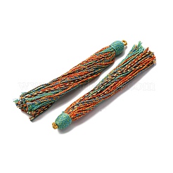 綿のタッセルのペンダント  ポリエステルと  ミックスカラー  128~130x11~12mm  穴：2x3.5mm&nbsp;FIND-D302-03A
