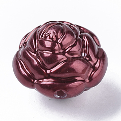 ABSプラスチックパール調ビーズ  花  ミックスカラー  24.5x25x21.5mm  穴：1.5mm  約100個/500g&nbsp;KY-T013-001