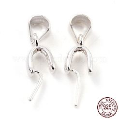 925スターリングシルバーアイスピック・ピン・ベイル  ティアドロップ  銀  9x5x3mm  穴：5x3mm  内径：3mm  ピン：0.5mm&nbsp;STER-Z001-122S-03