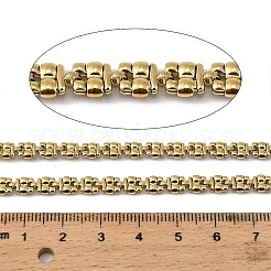 304ステンレススチールスクエアリンクチェーン  イオンプレーティング（ip）  ハンダ付け  スプールで  18KGP本金メッキ  7x5x2mm&nbsp;CHS-G051-08G