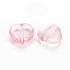 透明なアクリルビーズ  ハート  ピンク  13.5x13.5x5.5mm  穴：1.5mm  約775個/500g&nbsp;TACR-S154-54B-26