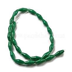 天然白翡翠（染色）ビーズ連売り  双円錐形  グリーン  14~15x6mm  穴：1mm  約25~26個/連  14.57~15.16''（37~38.5センチメートル）&nbsp;G-A223-A07-01