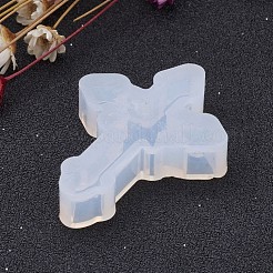 十字形のシリコーンダイ  レジン型  UVレジン用  エポキシ樹脂ジュエリー作り  ホワイト  38.5x28.5x7mm  インナーサイズ：34x24mm&nbsp;AJEW-P035-02