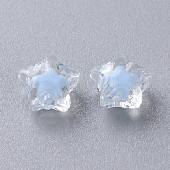 透明なアクリルビーズ  二層ビーズ  多面カット  スター  コーンフラワーブルー  10.5x11x7mm  穴：2mm  約1280個/500g&nbsp;TACR-S152-01A-SS2113