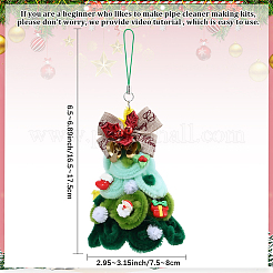 クリスマスペンダントデコレーションのDIYキット  パイプクリーナーを含む  DIYのぬいぐるみスティック  樹脂デコデンカボション  真鍮製丸カン  ポリエステルコード携帯ストラップ  ミックスカラー  300x5~6mm&nbsp;DIY-SC0032-77