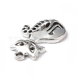 合金のチベット風チャーム  猫のチャーム  アンティークシルバー  16.5~33x8.5~16.5x2.5~3mm  穴：1.5~2mm  51個/セット&nbsp;X1-PALLOY-B014-14