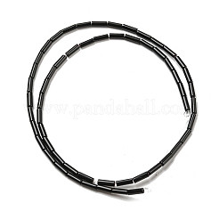 天然石オブシディアンビーズ連売り  コラム  6.5~7x2mm  穴：0.9mm  約57個/連  14.96''（38センチメートル）&nbsp;X-G-F591-11