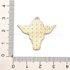 西部のカウボーイをテーマにした合金エナメルペンダント  ゴールドカラー  牛  30x26.5x1mm  穴：2mm&nbsp;FIND-V001-04G-03