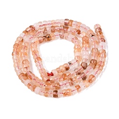 天然ヘマトイドクォーツ/鉄クォーツビーズ連売り  ロンデル  多面カット  4x2~2.5mm  穴：0.7~1mm  約156~162個/連  14.76~15.16インチ（37.5~38.5cm）&nbsp;G-Q606-46A-09