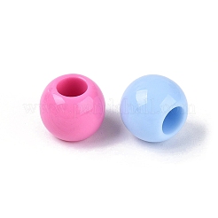 不透明なプラスチック製のヨーロッパのビーズ  大穴ビーズ  ロンデル  ミックスカラー  11.5x9.5mm  穴：5.2mm  約710個/500g&nbsp;KY-N025-15