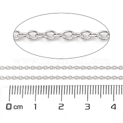 変色防止ロジウムメッキ スターリングシルバーアズキチェーン925本  ハンダ付け  プラチナ  1.8x1.5x0.3mm&nbsp;LS-STER-E072-02P-04