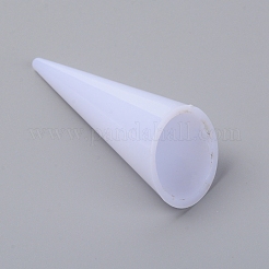 プラスチックリングディスプレイフレーム  傾斜した底の円錐  ホワイト  2.45x6.1cm&nbsp;RDIS-WH0004-09B