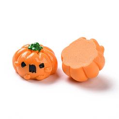 ハロウィーン不透明樹脂カボション  3D カボチャのジャック・オ・ランタン  ダークオレンジ  19x27.5x26.5mm&nbsp;LS-RESI-D063-15B