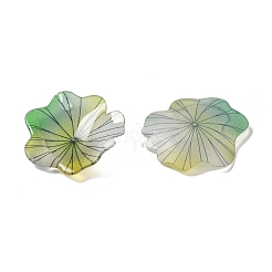 蓮の葉ビーズキャップ  DIYのジュエリーには  きいろ  35.5~37.5x4~5mm  穴：1.2mm&nbsp;SACR-A008-07C