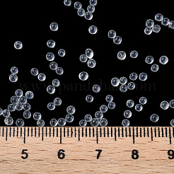 ガラスシードビーズ  透明色  ネイルアートデコレーション用  穴なし/ドリルなし  ラウンド  透明  2~2.5mm  約450 G /袋&nbsp;SEED-Q031-A-01