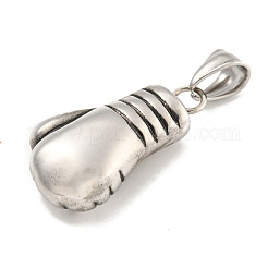 316サージカルステンレスペンダント  ボクシンググローブのチャーム  アンティークシルバー  33x19x9.5mm  穴：5x8mm&nbsp;STAS-E212-127AS