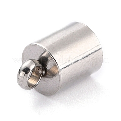 変色しにくい304ステンレススチールコードエンド  エンドキャップ  ステンレス鋼色  11x7mm  穴：2.5mm  内径：6mm&nbsp;STAS-H153-05B-P