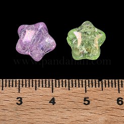 パチパチ透明アクリルビーズ  スター  ABカラーメッキ  ミックスカラー  11x13x9.5mm  穴：2.5mm  約660個/500g&nbsp;AC-CBA4496-01
