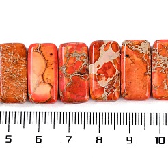ナチュラルインペリアルジャスパービーズ連売り  染め  長方形  レッドオレンジ  20.5x10.5x6mm  穴：1.1mm  約20個/連  8.07インチ（20.5cm）&nbsp;G-L604-F01-01J