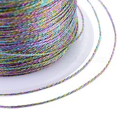 ポリエステル編組メタリック糸  DIYの編みこみのブレスレット作りと刺繡のために  カラフル  0.4mm  6プライ  約54.68ヤード（50m）/ロール&nbsp;OCOR-I007-B-15